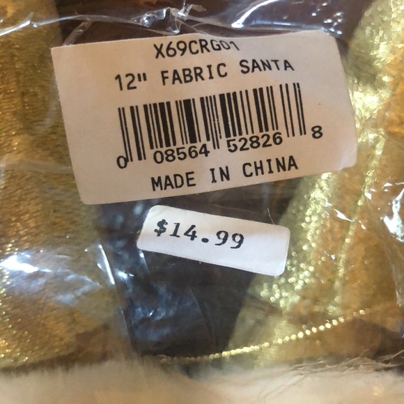 Four 12" Fabric Santa Christmas Tree Ornaments New - Picture 9 of 13